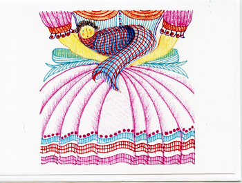 JJM-WC Colored Pen Drawing Card "Mother"
